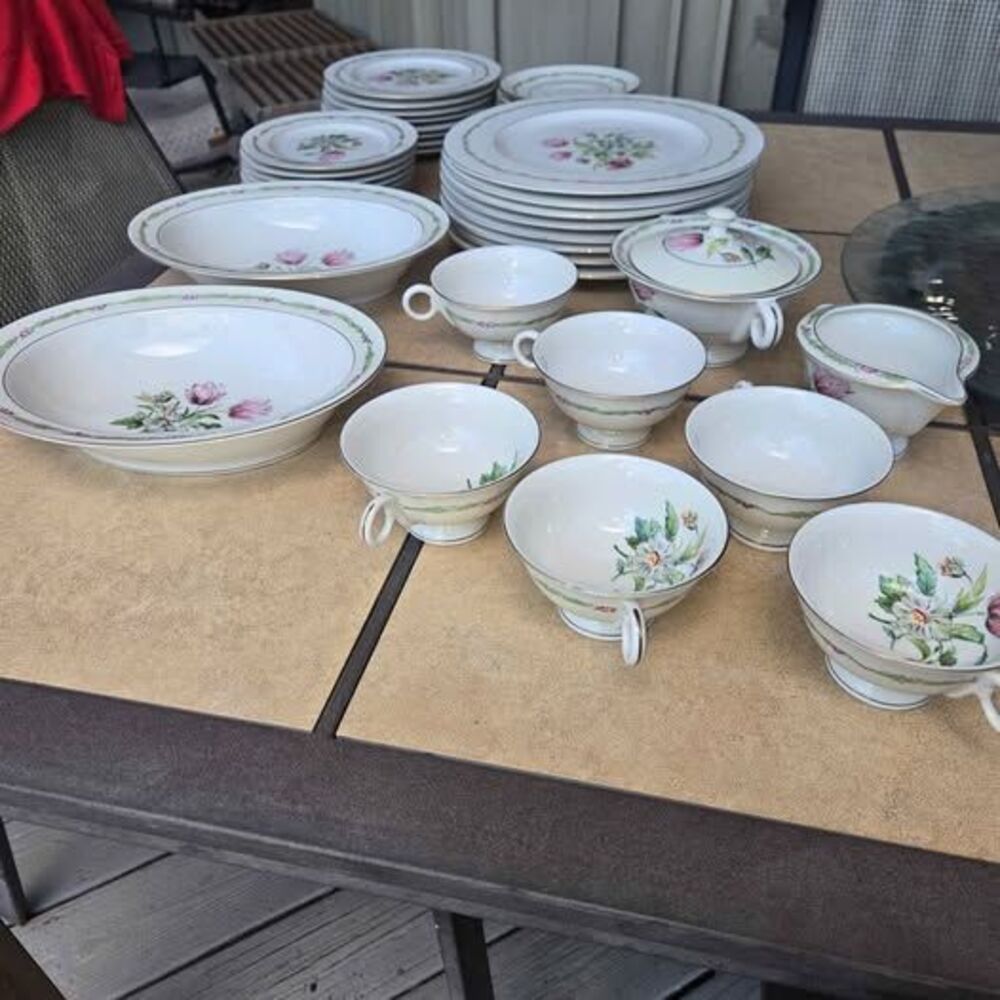 Vintage Floral China Dinnerware SetTheodore Haviland New York Garden Flower Chin